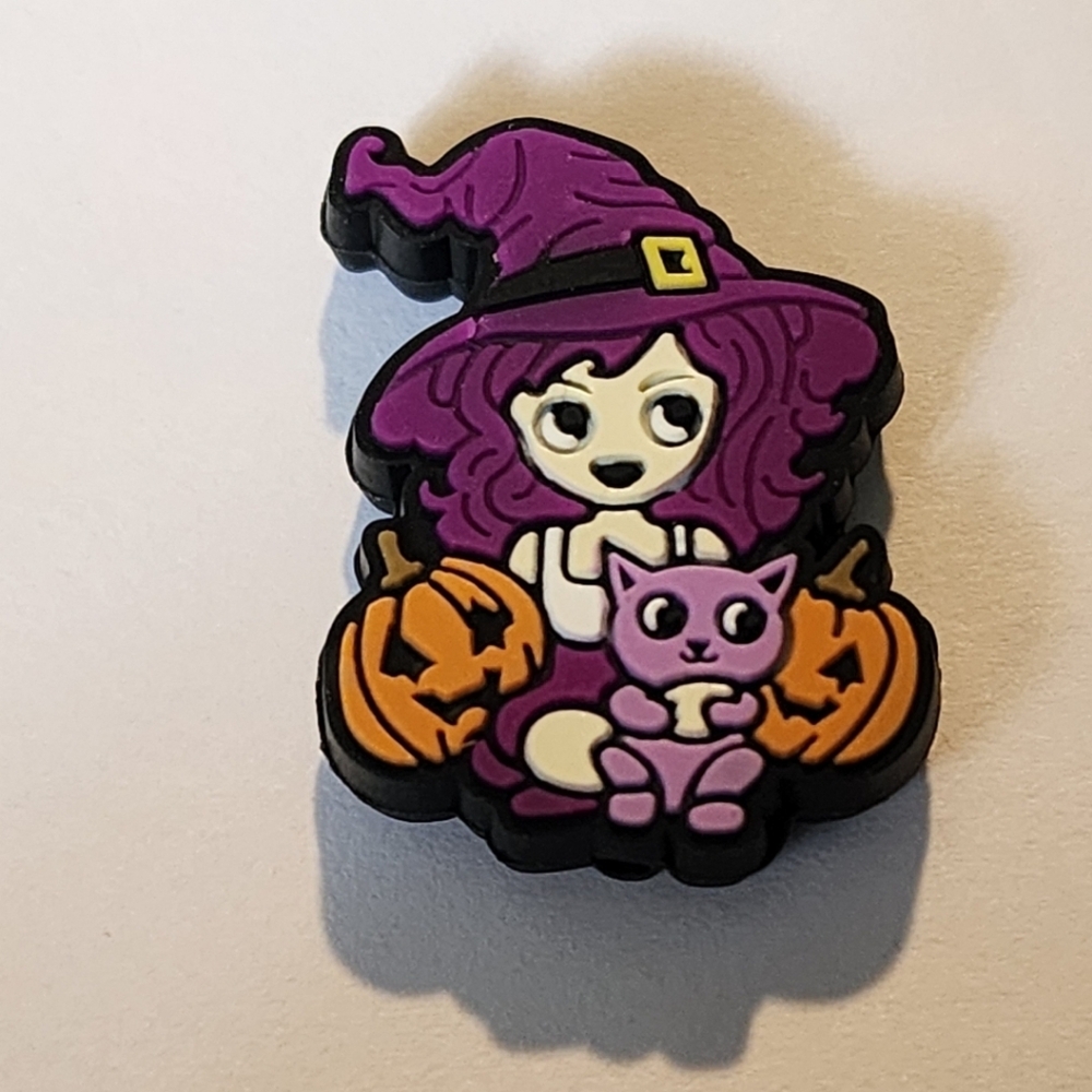 Witch Focal Bead Beaded Pen Silicone Badge‎ Clip Charms Keychain Bag Clip